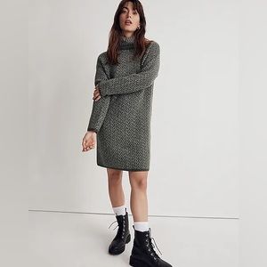 Madewell Oversized Turtleneck Sweater Dress in Geo Print - size XS